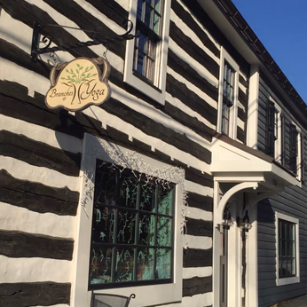 Branches of Yoga studio, seen from the street, on the left-hand side.