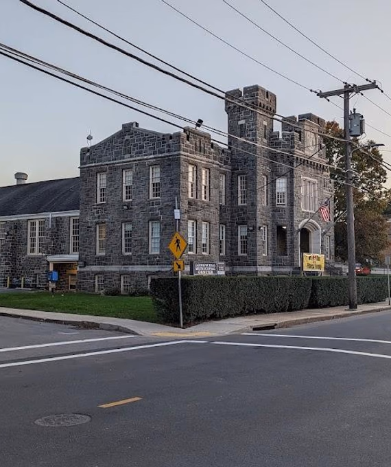A grey brick building in Westminster, MD